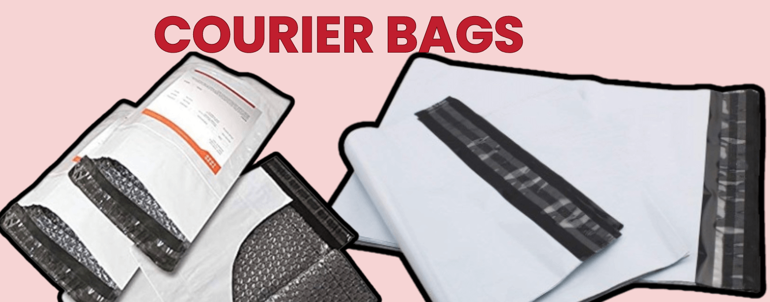 courier bags with sealing tape glue and pod available white and black